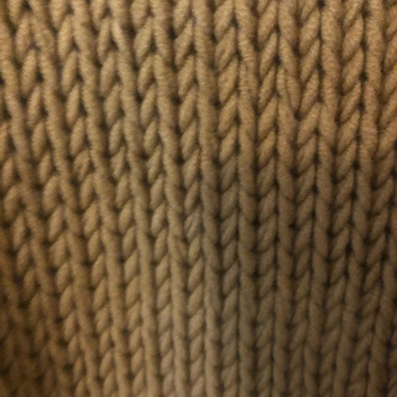 Boho Western Tan Cropped fringe chunky knit mockneck sweater Fall Winter cowgirl - Picture 4 of 10